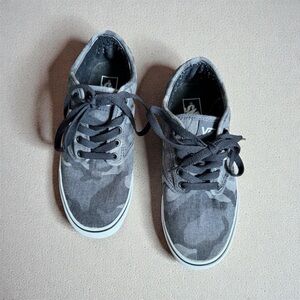 Vans Black and Gray Camouflage Sneakers